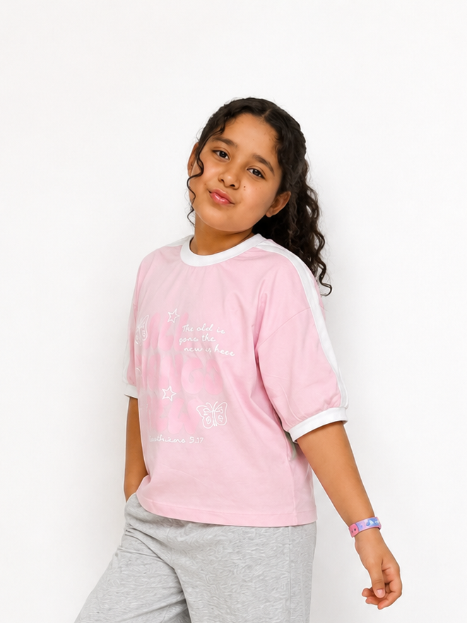 Boxy butterfly stripe Tshirt