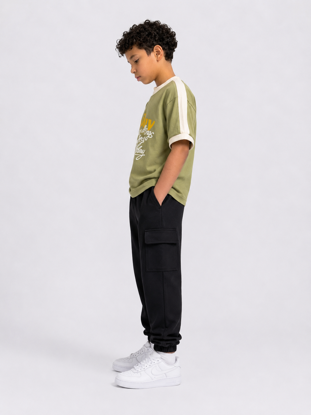 Boxy enjoy stripe teshirt