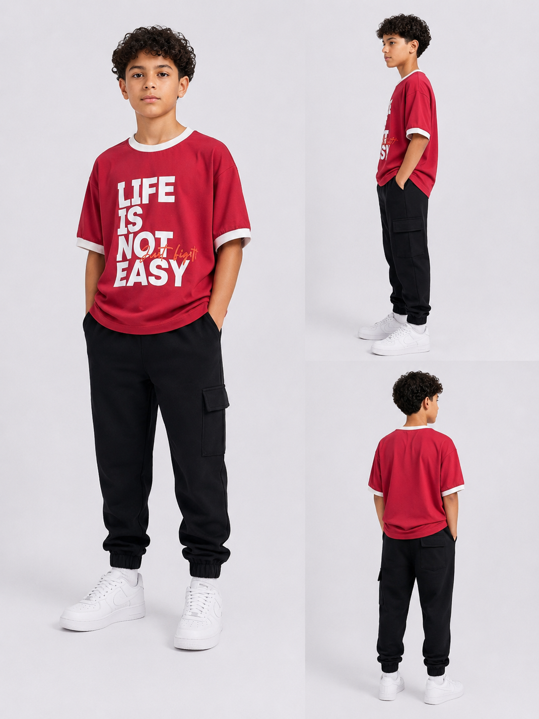 Boxy fight stripe teshirt