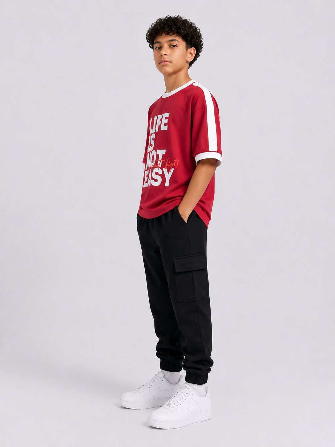 Boxy fight stripe teshirt