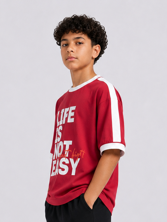 Boxy fight stripe teshirt