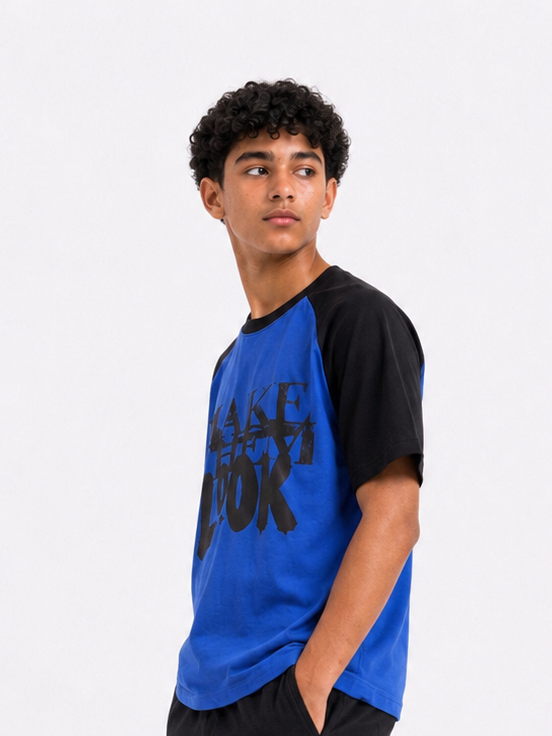 Blue impact raglan teshirt