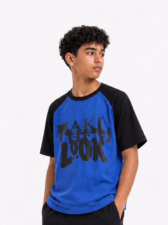 Blue impact raglan teshirt