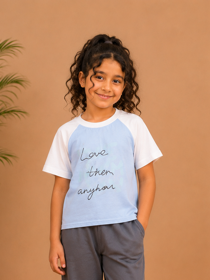 Sky mood raglan teshirt