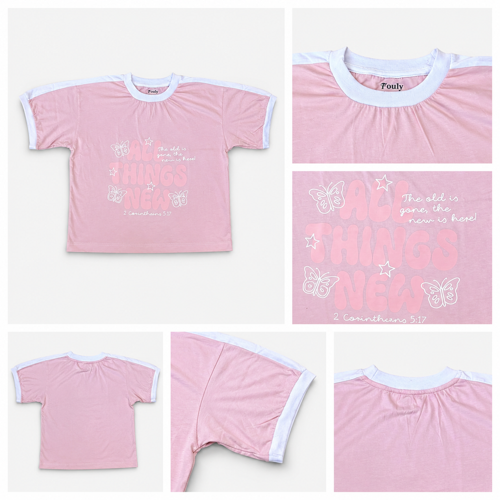 Boxy butterfly stripe Tshirt