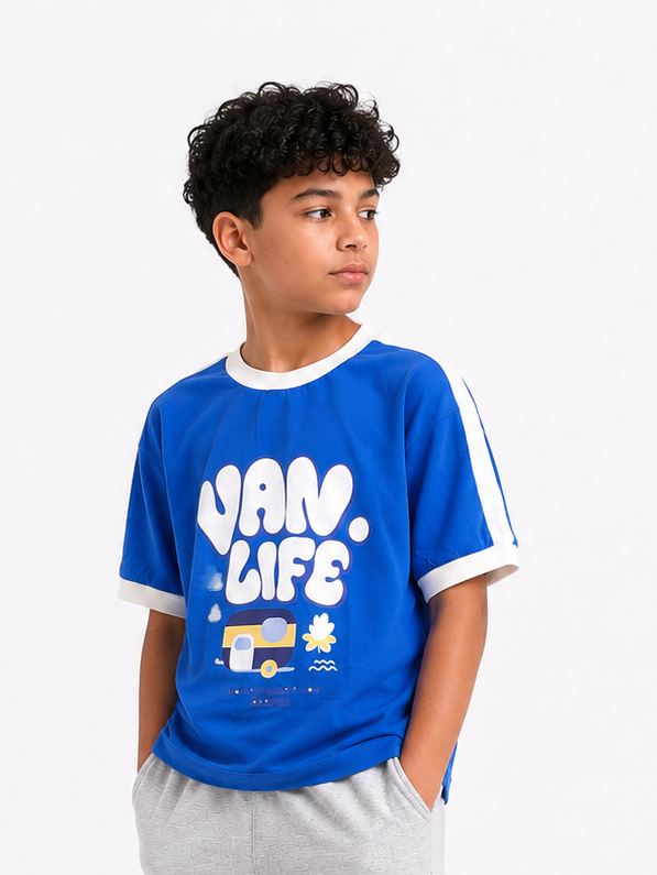 Boxy summer van stripe teshirt