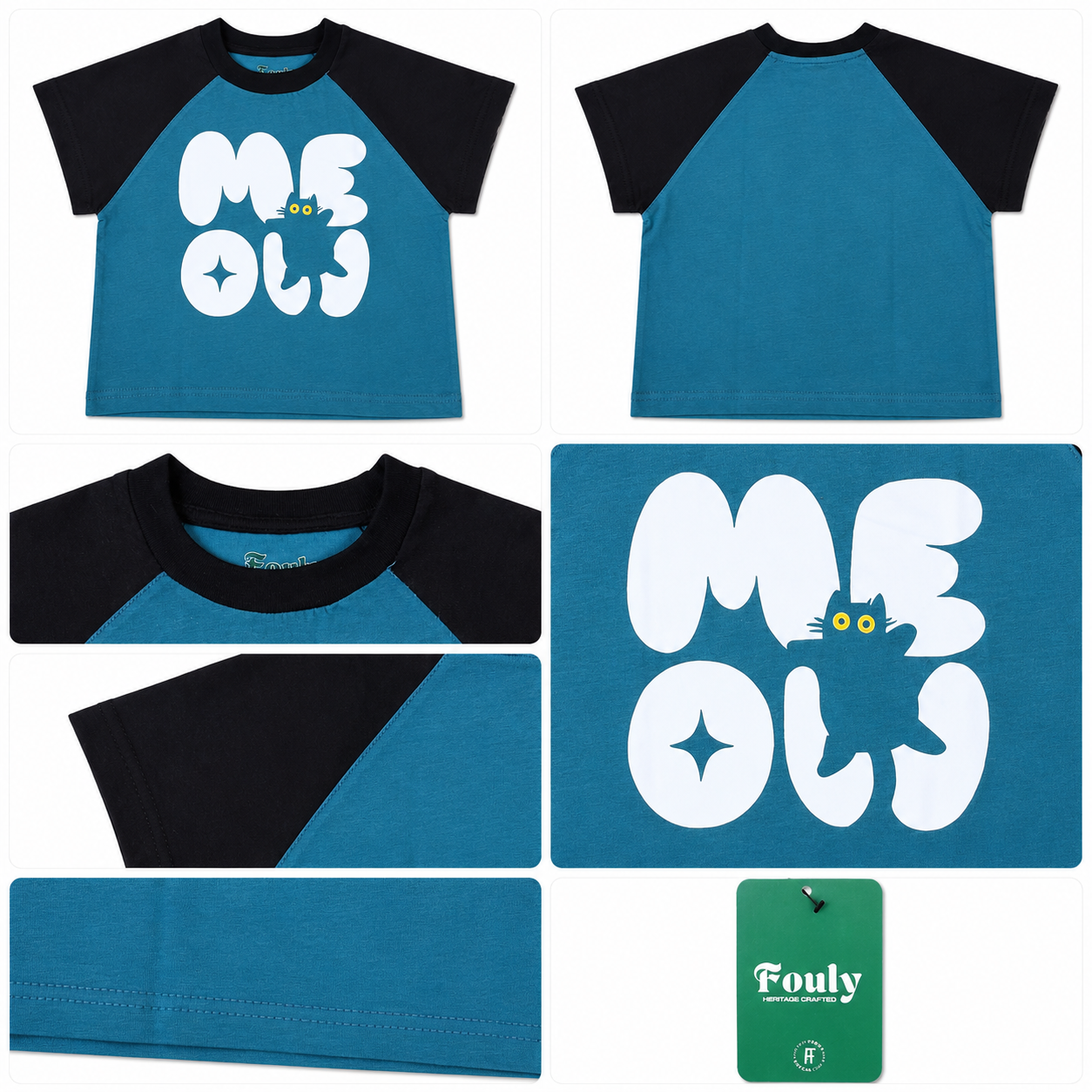 Meow mood raglan teshirt