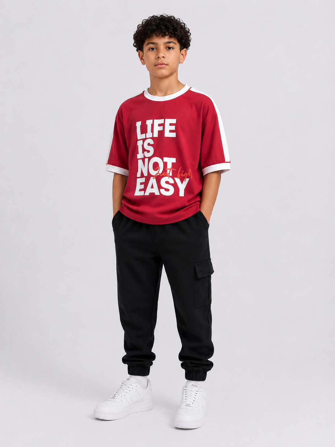 Boxy fight stripe teshirt