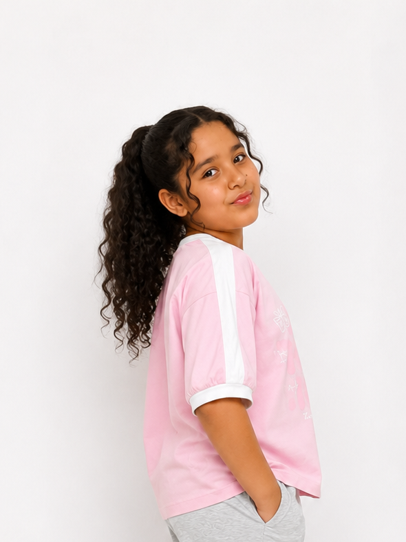 Boxy butterfly stripe Tshirt